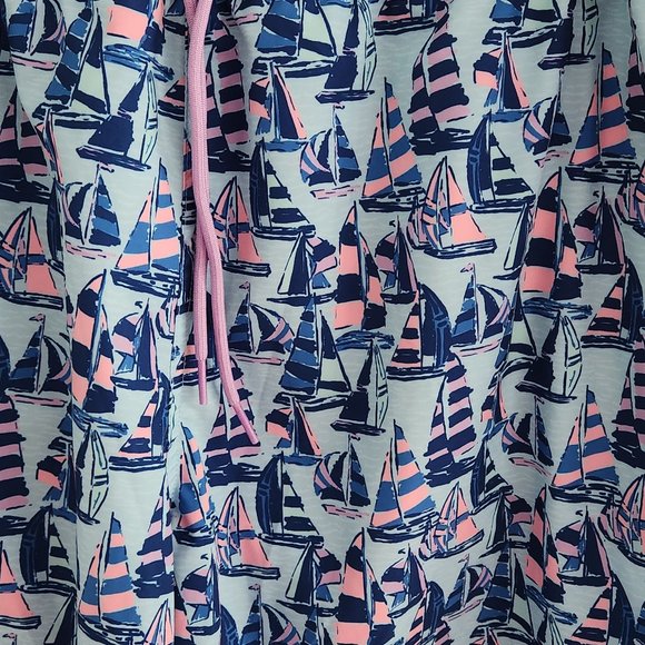 Vineyard Vines XL Mens Chappy Swim Trunks, NWOT, Never Worn, Sailboat Blue Pink - Picture 3 of 3